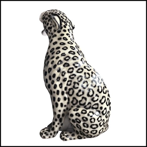 Sculpture 162 - Leopard Black&White Left - Unique - Pacific Compagnie.