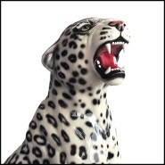 Sculpture 162 - Leopard Black&White Left - Sculpté - Pacific Compagnie.