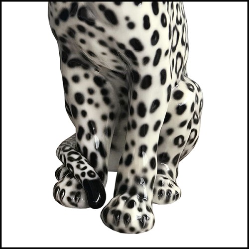 Sculpture Abhika - Leopard Black&White Left