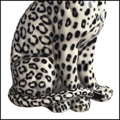 Sculpture Abhika - Leopard Black&White Left