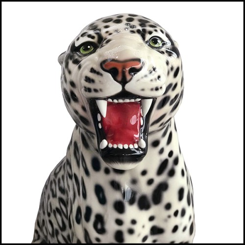Sculpture Abhika - Leopard Black&White Left