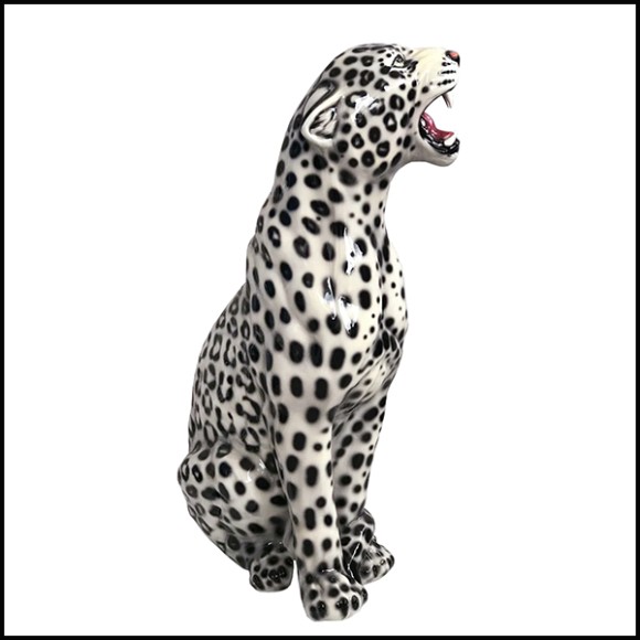 Sculpture Abhika - Leopard Black & White Right