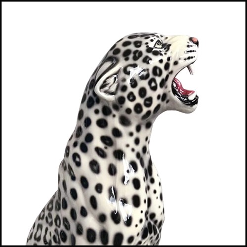Sculpture Abhika - Leopard Black & White Right