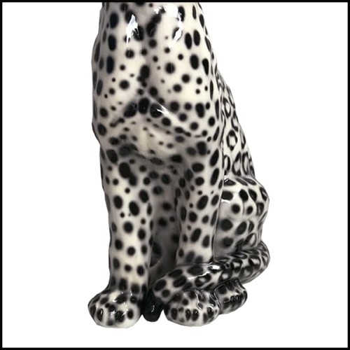 Sculpture Abhika - Leopard Black & White Right
