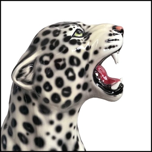 Sculpture Abhika - Leopard Black & White Right