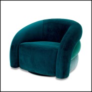 Fauteuil 24 - Novelle Sea Green - Plush red velvet armchair, indoor luxury seating - Pacific Compagnie.