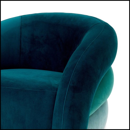 Fauteuil 24 - Novelle Sea Green - Elegant bordeaux fabric chair, 150 kg capacity - Pacific Compagnie.