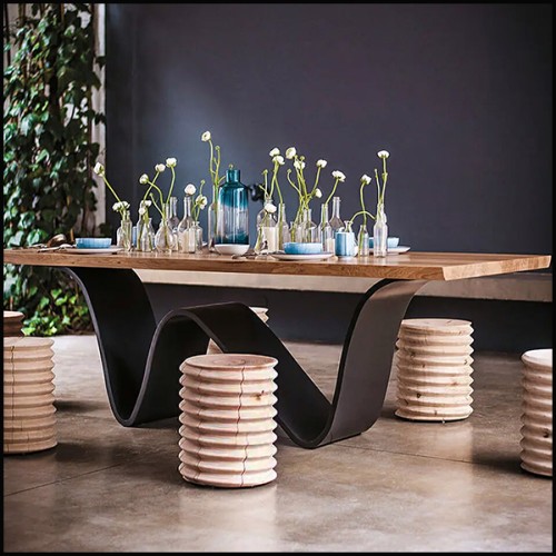 Stool 154 - Whorl Cedar Medium - Wooden Accent Stool - Pacific Compagnie.