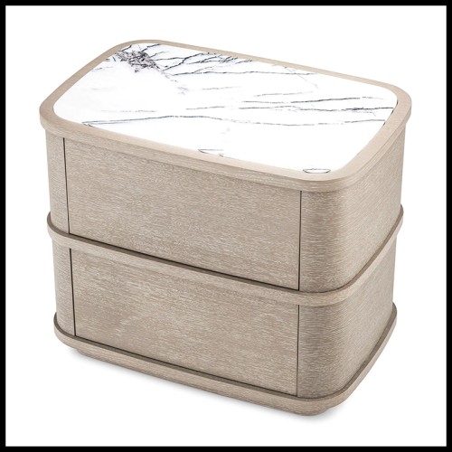 Table de Nuit 24 - Cabana | Bedside Table Eichholtz- Bianco - Bianco bedside decor - Pacific Compagnie.