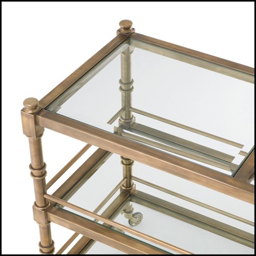 Desserte 24 - Alexia | Trolley Alexia - Luxury brass finish and glass trolley - Pacific Compagnie.