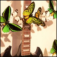 Guitar PC - Butterflies AC DC - Electric guitar with AC DC design, a classic rock favorite - Pacific Compagnie.