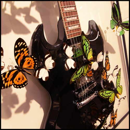 Guitar PC - Butterflies AC DC - Guitar PC- Butterflies AC DC, featuring a striking butterflies design - Pacific Compagnie.