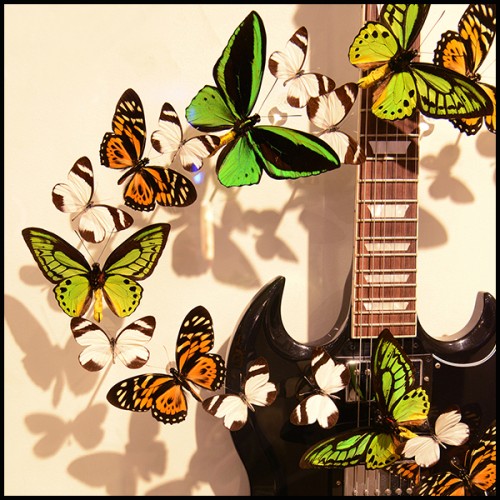 Guitar PC - Butterflies AC DC - Handcrafted Guitar PC- Butterflies AC DC, a work of art - Pacific Compagnie.