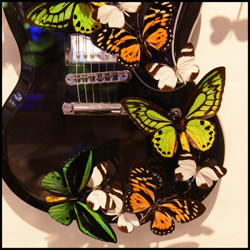 Guitar PC - Butterflies AC DC - Unique Guitar PC- Butterflies AC DC, with a beautiful butterflies pattern - Pacific Compagnie.