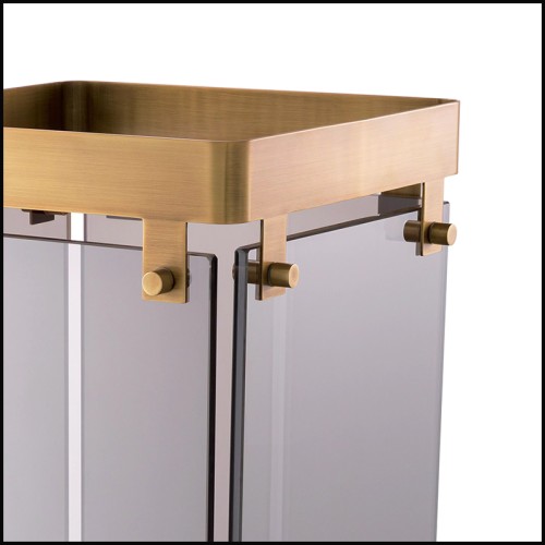 Porte - Parapluie 24- Heston - Compact gold stand, antique finish, indoor use - Pacific Compagnie.