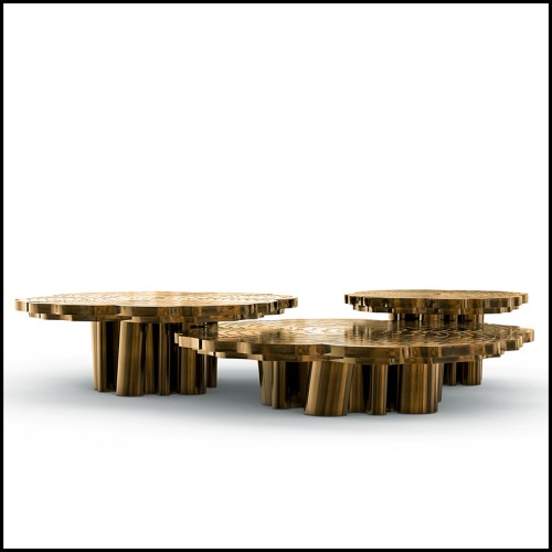 Table Basse 145 - Tresor Patinated Set de 3 - Table Basse 145- Tresor Patinated Set de 3, Ensemble Tresor patiné - Pacific Compa