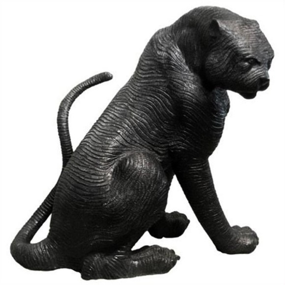 Sculpture in gunmetal 38-Seated Tiger