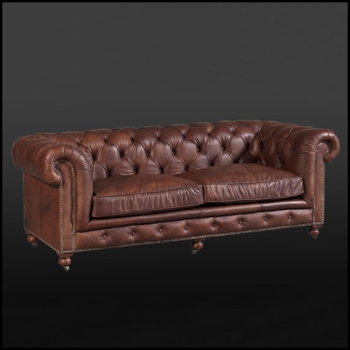 Sofa 2 seater in vintage leather 35-Kensington-2P