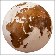 Sculpture PC - Earth Globe White and Teak - Découverte monde - Pacific Compagnie.