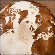 Sculpture PC - Earth Globe White and Teak - Décoration voyage - Pacific Compagnie.