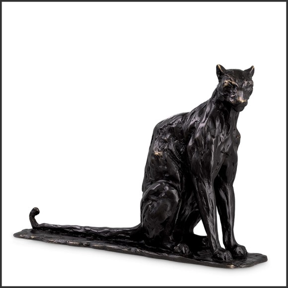 Sculpture 24 - Sitting Panther | Sculpture Eichholtz - Bronze Finish - Pacific Compagnie.