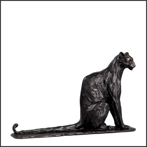 Sculpture 24 - Sitting Panther | Sculpture Eichholtz - Side View - Pacific Compagnie.