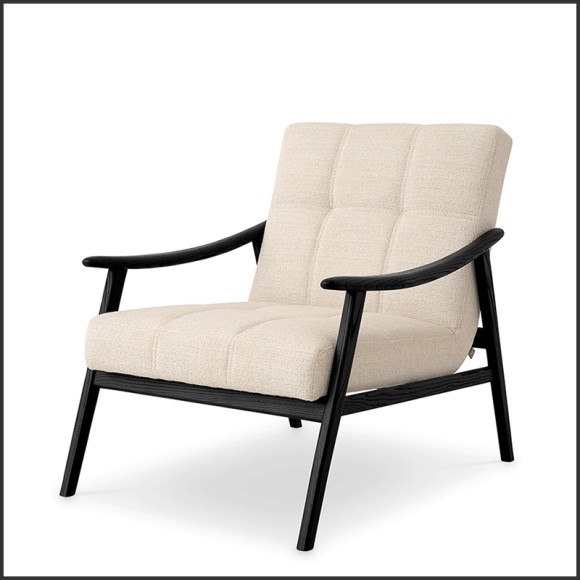 Chaise 24 - Mortensen - Modern dining chair with black finish and elegant Nuoro beige details - Pacific Compagnie.