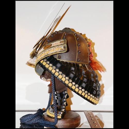 Casque 79 - Samurai Yoroi Kabuto | Helmet Thjierry Gerbert- Samurai Yoroi Kabuto - Samurai helmet with intricate details and cra