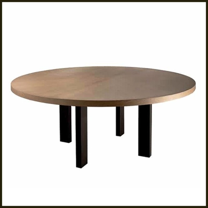 Table in oak veneer and legs in steel 152-Luna