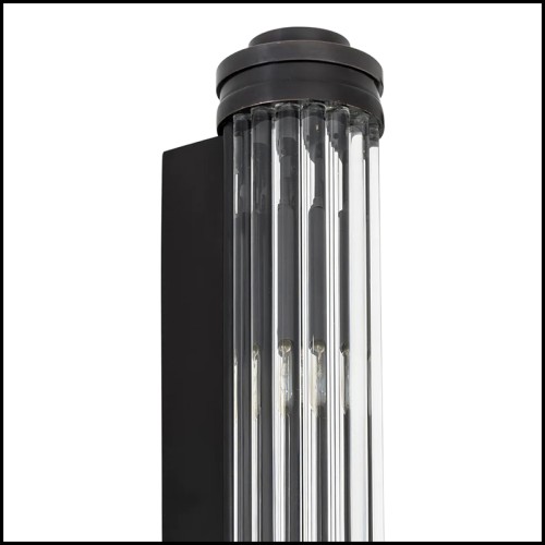 Applique 24 - Gascogne Gunmetal S - Gunmetal sconce with sleek Gascogne design - Pacific Compagnie.