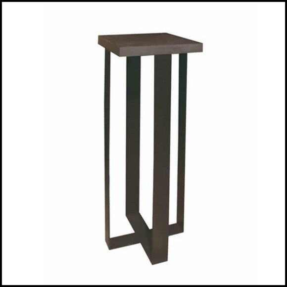Column with top in oak veneer and legs in steel 152-Urban