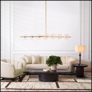 Canapé 24 - Agostino - Eichholtz wooden sofa with Nuoro beige upholstery and black base - Pacific Compagnie.