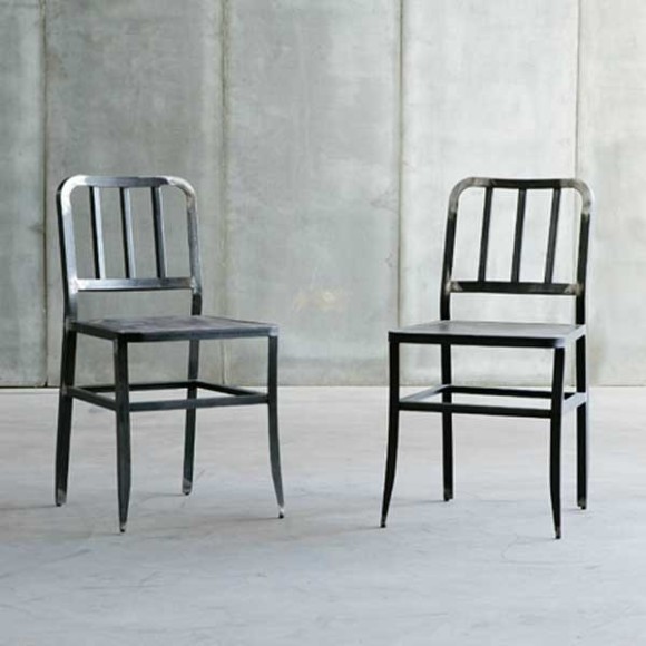 Chaise 88-METAL CHAIR II, métal et cuir