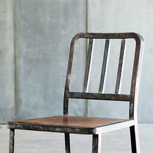 Chaise 88-METAL CHAIR II, métal et cuir