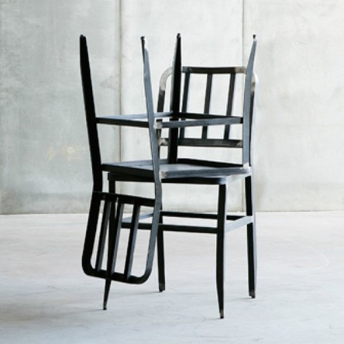 Chaise 88-METAL CHAIR II, métal et cuir