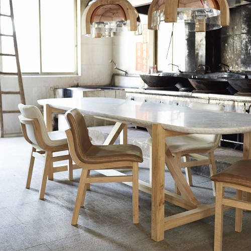 Dining Table 31 - Stoneleaf - Pied central - Pacific Compagnie.