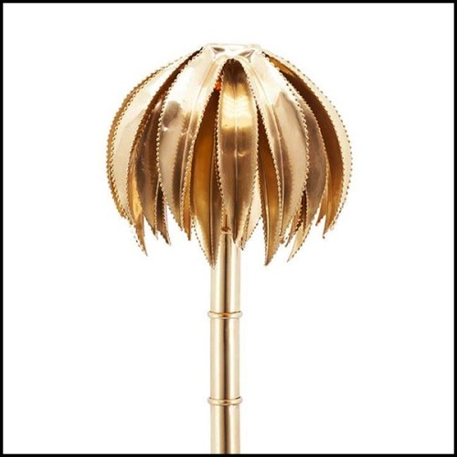 Table Lamp 162 - Brass Palms High | Elegant brass table lamp with palm details - Pacific Compagnie.
