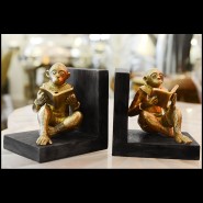 Bookends PC - Monkeys Readers Set of 2 - Serre-livres singes résine - Pacific Compagnie.
