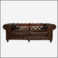 Canapé REBEL-36 Stars and Stripes, 3 places en cuir