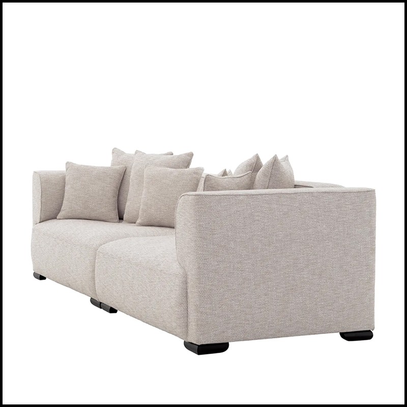 Sofa In Fabric With Solid Wood Frame, Wood Frame Sofa With Removable Cushions