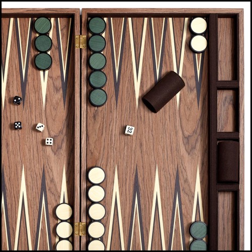 Backgammon 172 - Rodan Walnut - Esprit vintage - Pacific Compagnie.