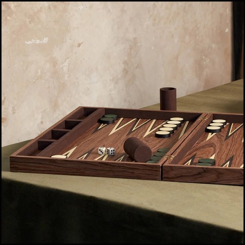 Backgammon 172 - Rodan Walnut - Détails soignés - Pacific Compagnie.