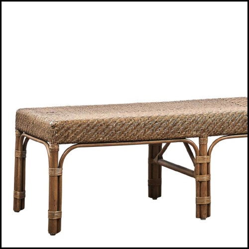 Banc 41 - Roda Rattan - Woven rattan outdoor bench Banc 41-Roda Rattan - Pacific Compagnie.