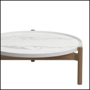Table Basse 45 - Sepal White | Coffee Table 45- Sepal White white lacquer finish - Pacific Compagnie.