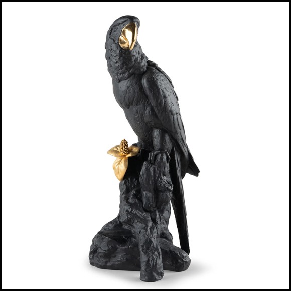 Sculpture Lladro - Dark and Gold Parrot