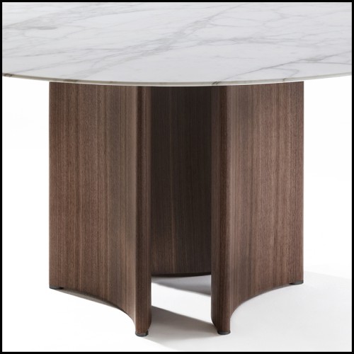 Table de Repas 163 - Ornement Marbre Blanc - Mobilier luxe - Pacific Compagnie.