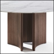 Table de Repas 163 - Ornement Marbre Blanc - Mobilier luxe - Pacific Compagnie.