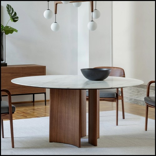 Dining Table Porada - Ornament White Marble