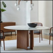 Table de Repas 163 - Ornement Marbre Blanc - Pacific Compagnie.