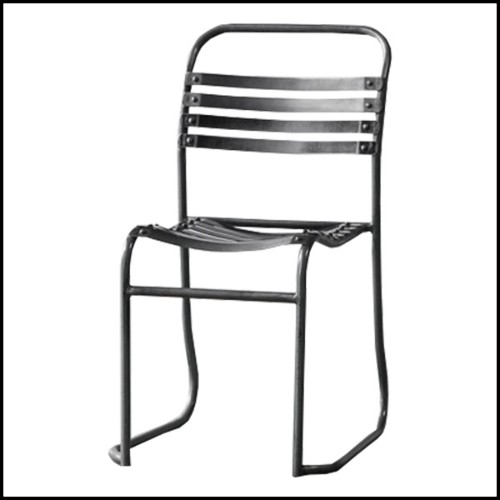 Chair with brushed iron...